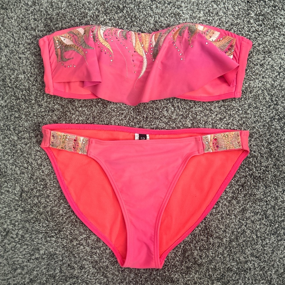 Miss Me pink sequin bikini